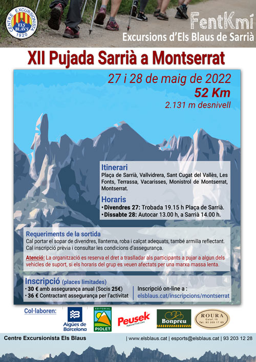XII Pujada a peu de Sarrià a Montserrat